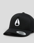 Nixon Deep Down Athletic Snapback Hat Black White