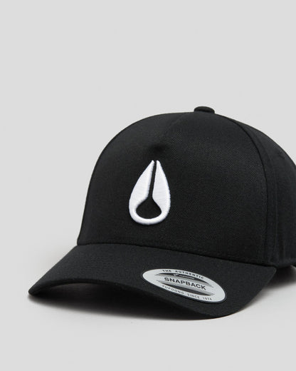 Nixon Deep Down Athletic Snapback Hat Black White