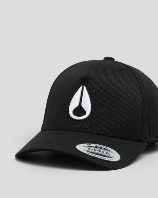 Nixon Deep Down Athletic Snapback Hat Black White