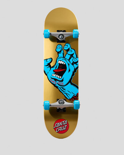 Santa Cruz Skateboard Complete Screaming Hand Large 8.25" Gold