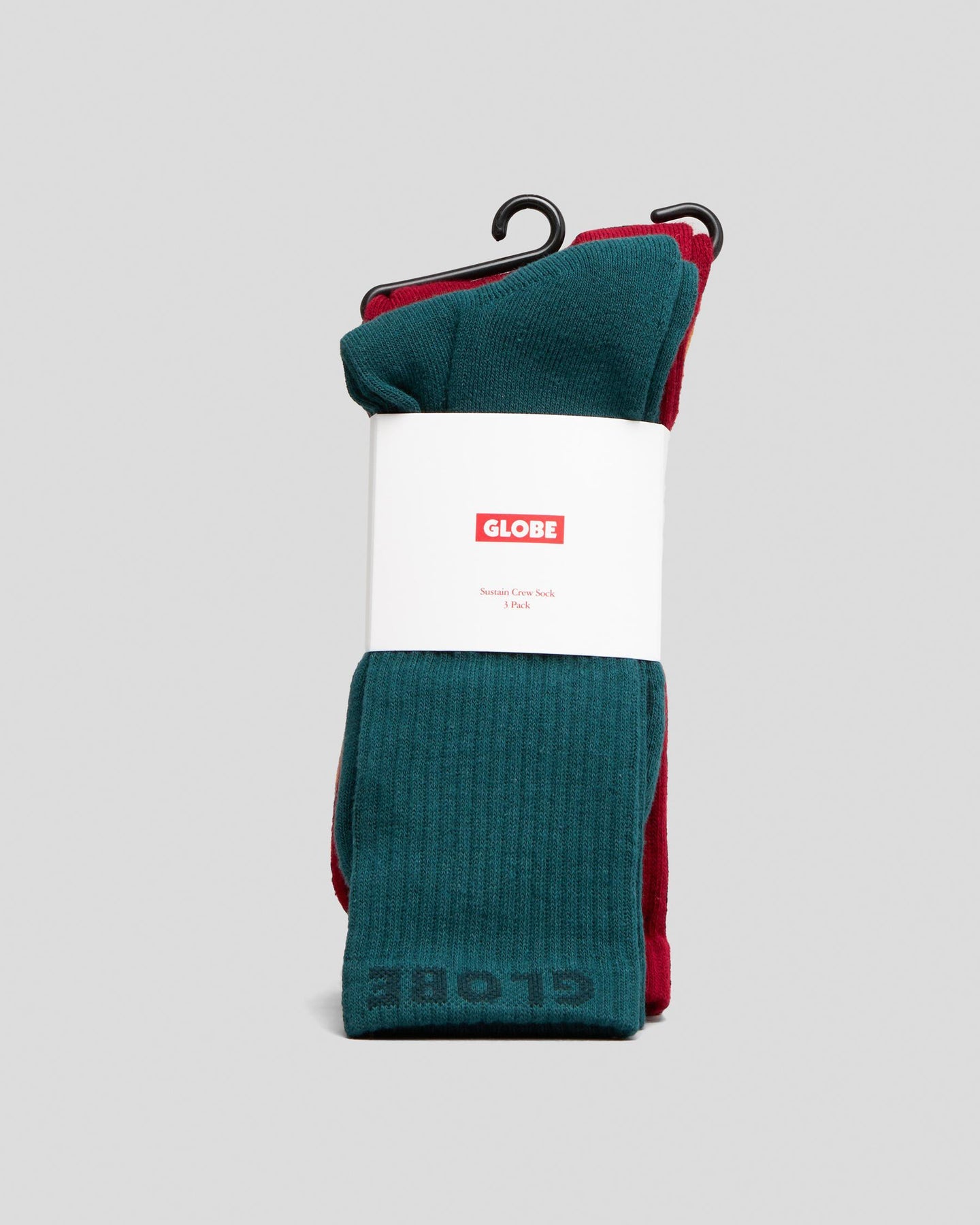 Globe Socks 3 Pack Sustain Crew Assorted Size 7-11 Skateboard Sox