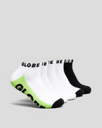 Globe Socks 5 Pack Multi Brights Ankle Size 2-8 Skateboard Sox