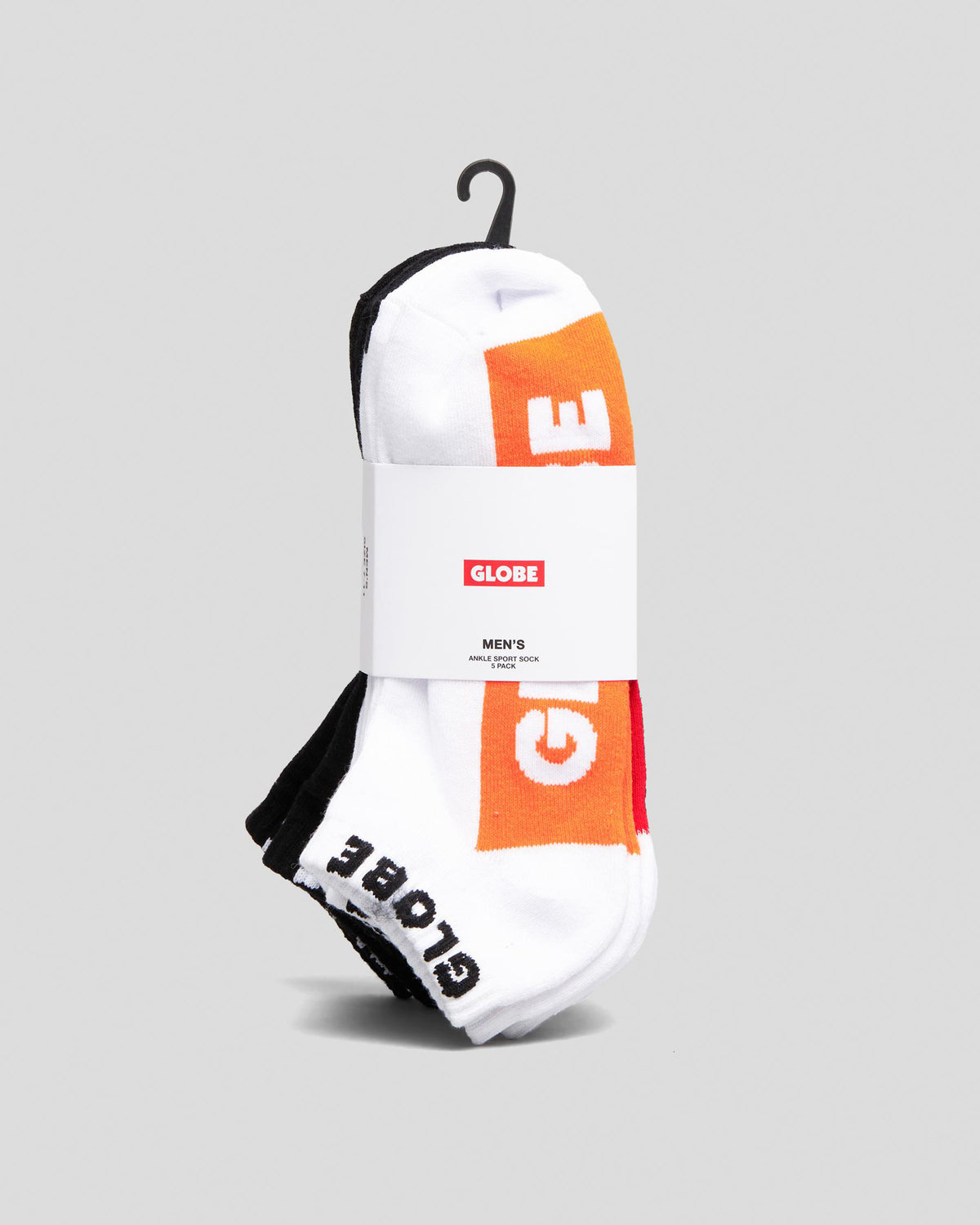 Globe Socks 5 Pack Multi Brights Ankle Size 2-8 Skateboard Sox