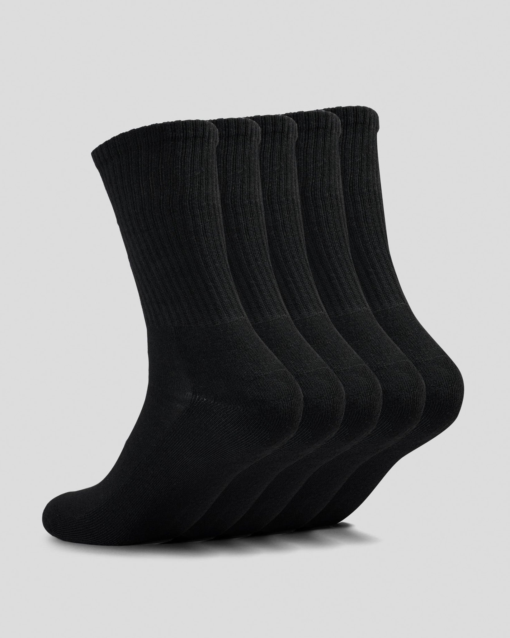 Rvca Socks 5 Pack Sport Crew Black Size 7 11 Skateboard Sox