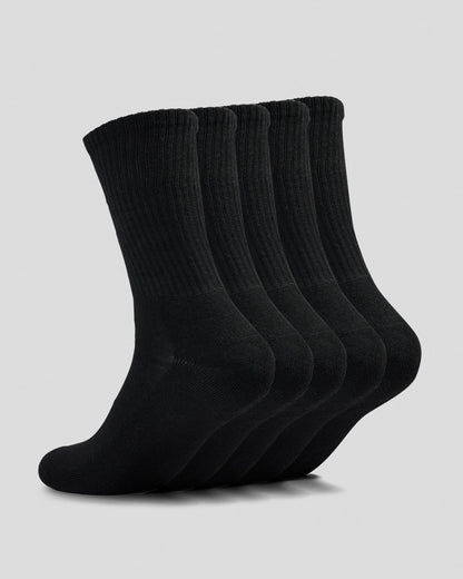 Rvca Socks 5 Pack Sport Crew Black Size 7 11 Skateboard Sox