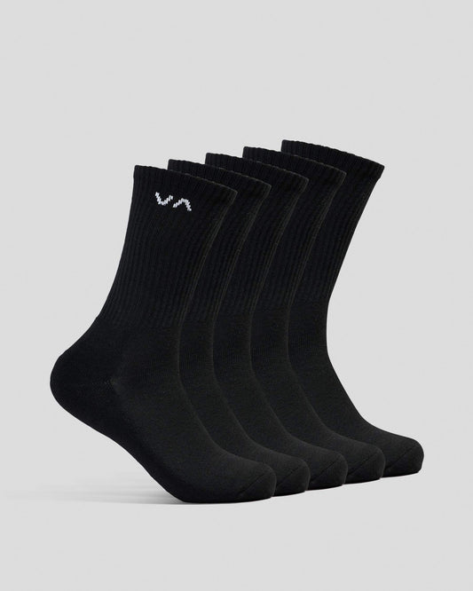 Rvca Socks 5 Pack Sport Crew Black Size 7 11 Skateboard Sox