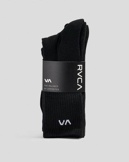 Rvca Socks 5 Pack Sport Crew Black Size 7 11 Skateboard Sox