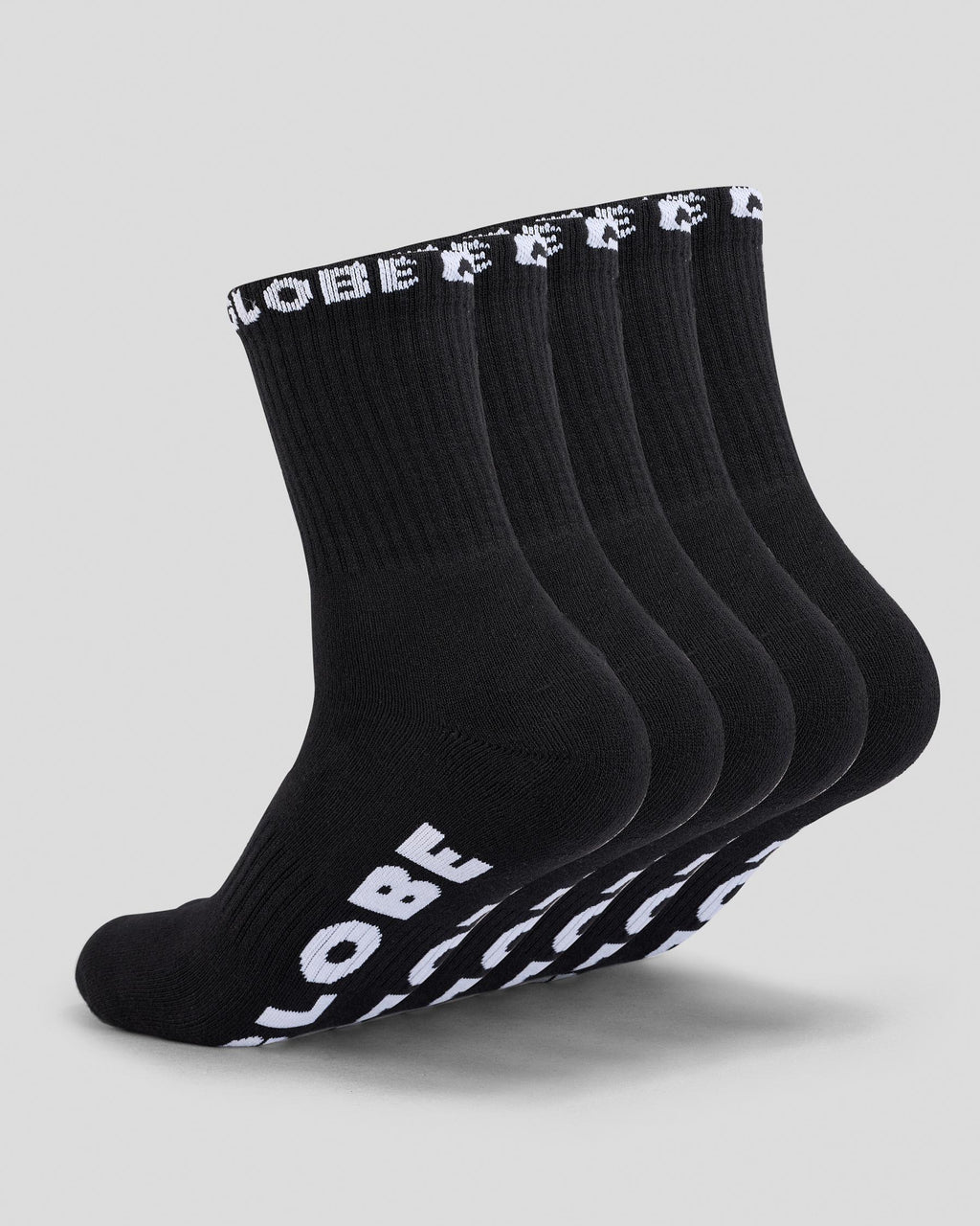 Globe Socks 5 Pack Blackout Crew Black Size 7-11 Skateboard Sox
