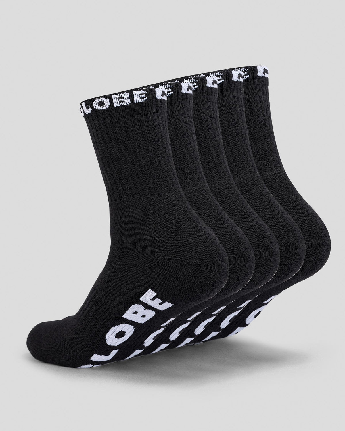 Globe Socks 5 Pack Blackout Crew Black Size 7-11 Skateboard Sox