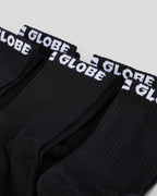Globe Socks 5 Pack Blackout Crew Black Size 7-11 Skateboard Sox