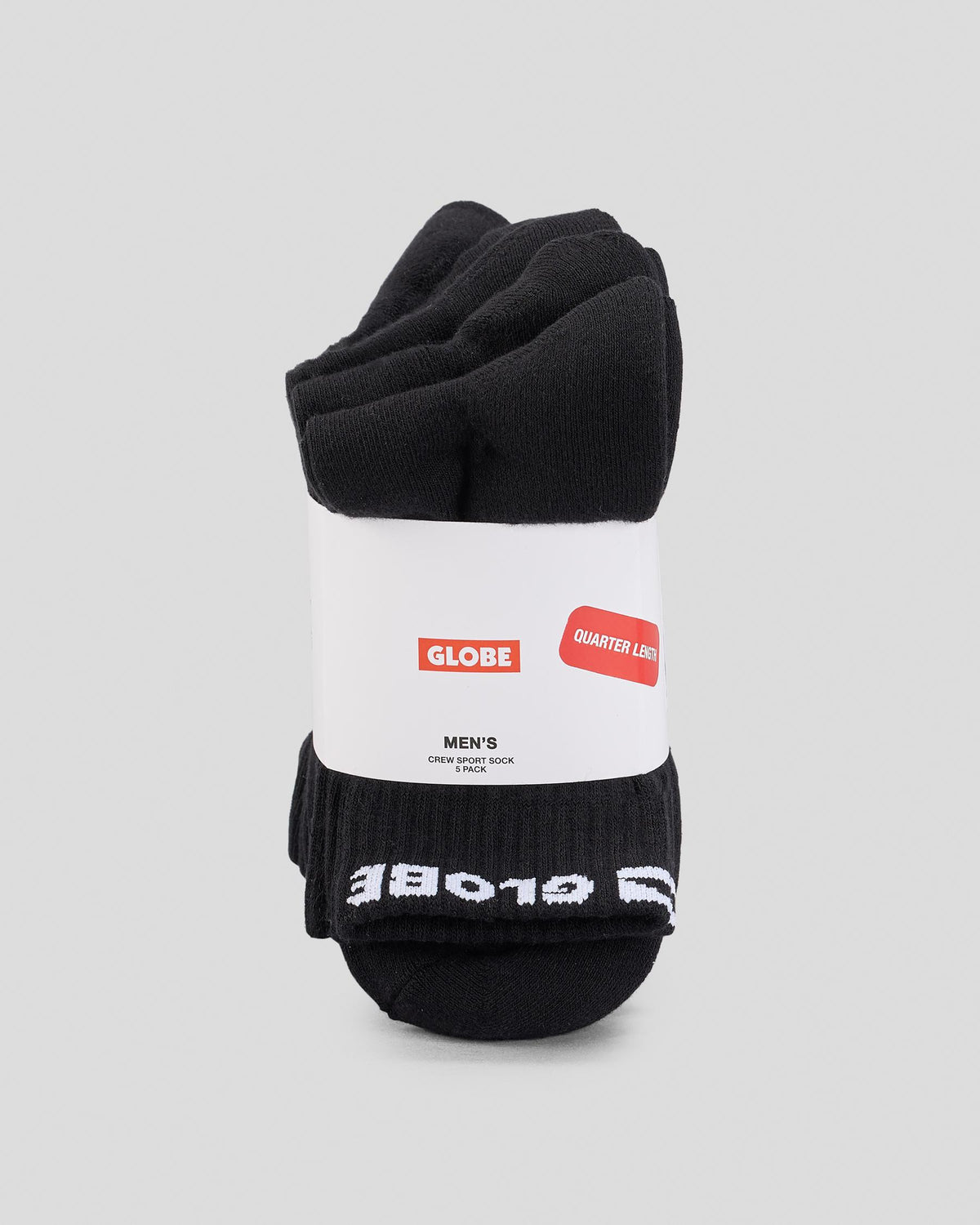 Globe Socks 5 Pack Blackout Crew Black Size 7-11 Skateboard Sox