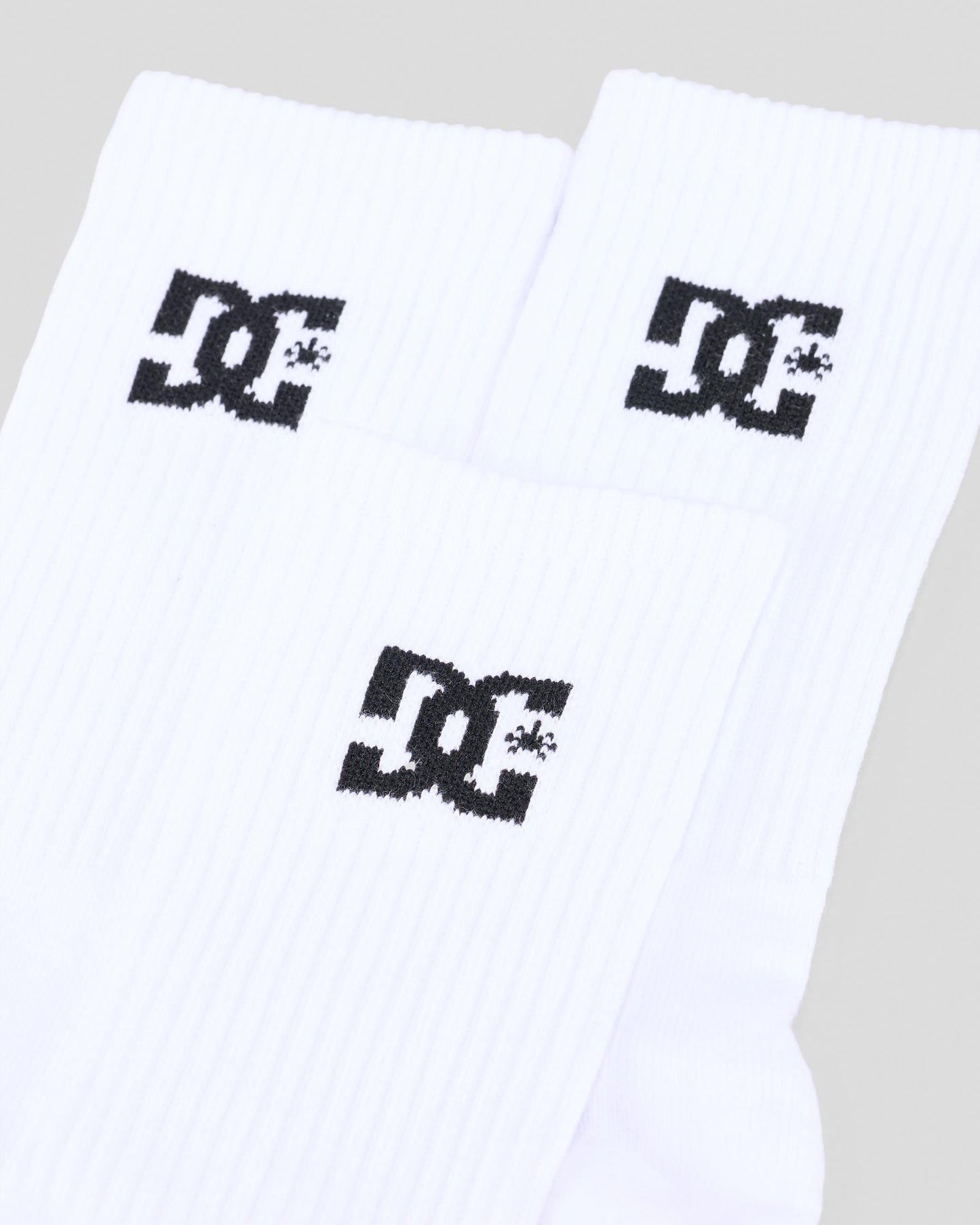 DC Shoes Socks 3 Pack Crew Snow White Size 7-11