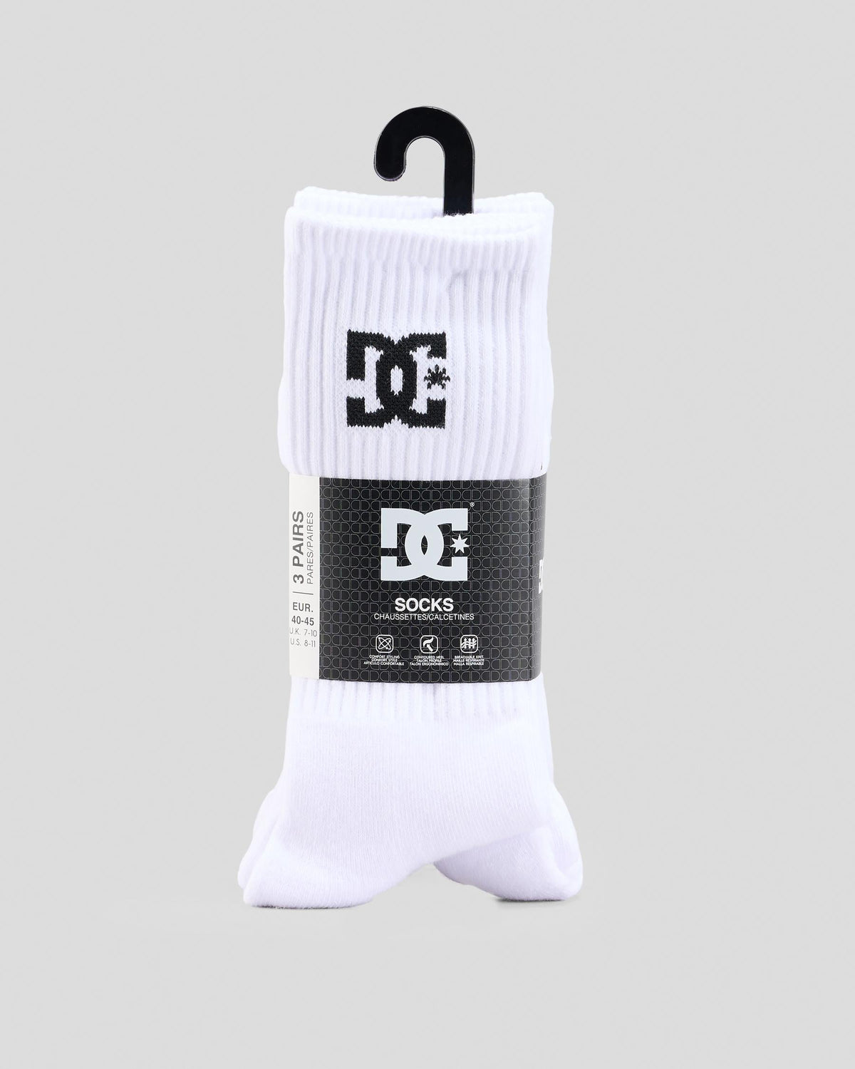 Dc Shoes Socks 5 Pack Snow White Crew Size 8 11 Skateboard Sox