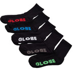 Globe Socks 5 Pack Stealth Crew Black Size 12 15 Skateboard Sox