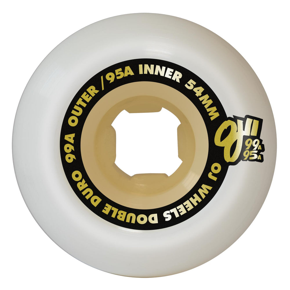 OJ Wheels 54mm Double Duro White Gum Hardline 99a/95a Core