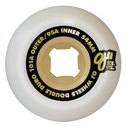 OJ Wheels 54mm Double Duro White Gum Chubbies 101a/95a Core