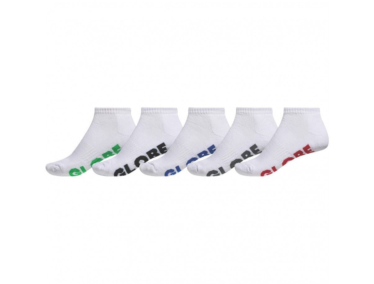 Globe Socks 5 Pack Stealth Ankle White Size 7 11 New Skateboard Sox