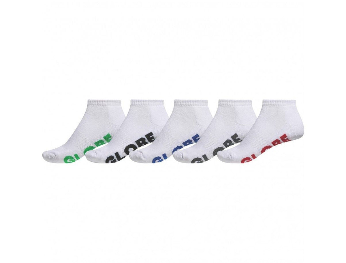 Globe Socks 5 Pack Stealth Ankle White Size 7 11 New Skateboard Sox
