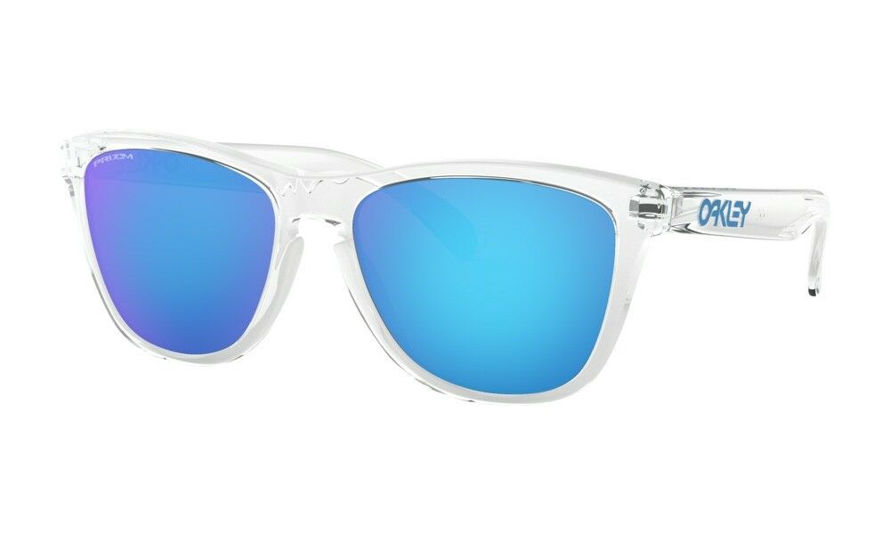 Oakley Shades Frogskins Crystal Clear Prizm Sapphire Iridium Sunglasses