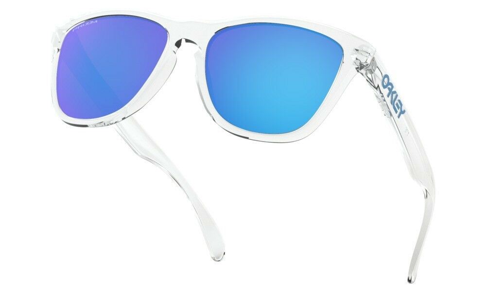 Oakley Shades Frogskins Crystal Clear PRIZM Sapphire Iridium Sunglasses