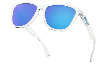 Oakley Shades Frogskins Crystal Clear PRIZM Sapphire Iridium Sunglasses