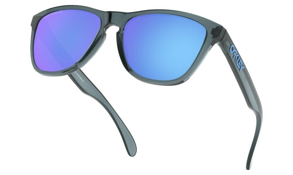 Oakley Shades Frogskins Crystal Black PRIZM Sapphire Polarized Sunglasses