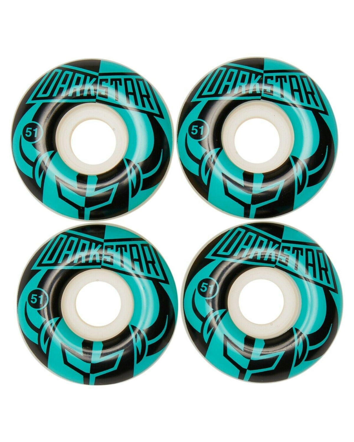 Darkstar Skateboard Wheels Divide Black Aqua 51Mm 99A