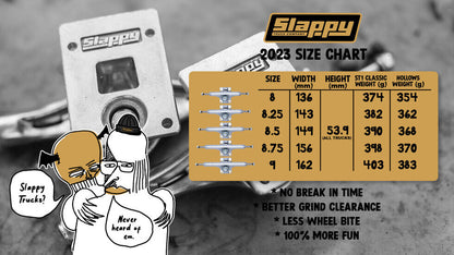 Slappy Skateboard Trucks ST1 Classic 10" Polished