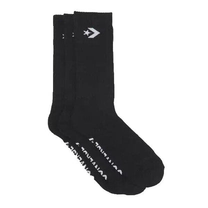 Cons Socks 3 Pack Black Crew SIZE 11-14 Star Chevron Converse Skateboard Sox