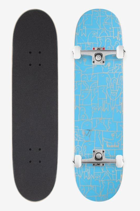 Krooked Skateboard Complete Flock Blue 8.25" Unassembled