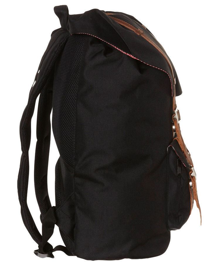 Herschel Supply Co Backpack Little America Black Tan Synthetic Leather Bag