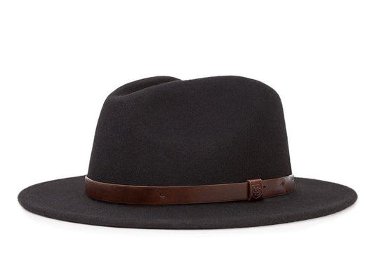 Brixton Hat Messer Fedora Black Tan Band Cap