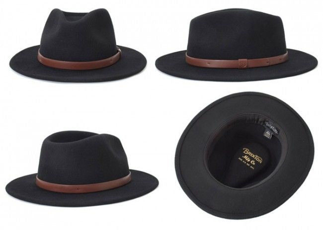Brixton Hat Messer Fedora Black Tan Band Cap