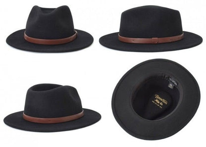 Brixton Hat Messer Fedora Black Tan Band Cap