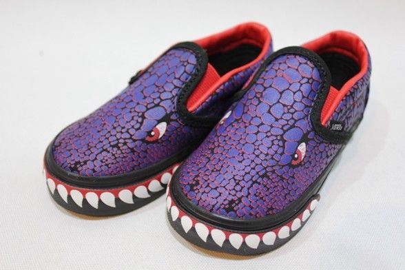 Vans Shoes Toddler Classic Slip-On T Rex Slip Blue Kids Skateboard Sneakers