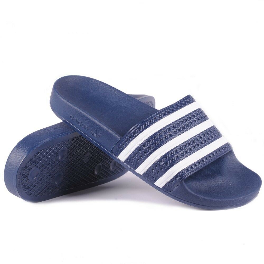 Adidas Originals Shoes Adilette Slides Blue White Adiblue Slip On Sandals Unisex