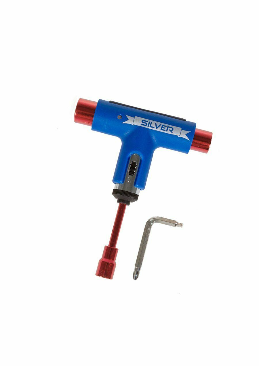 Silver Trucks Skate Tool Blue Premium Ratchet Complete Skateboard T Tool