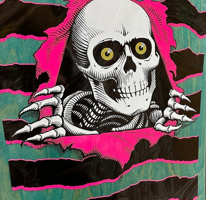 Powell Peralta Skateboard Deck Ripper Geegah Teal Pink 9.75" Reissue