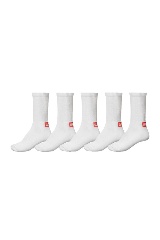 Globe Socks 5 Pack Minibar Crew White Size 7-11 Skateboard Sox