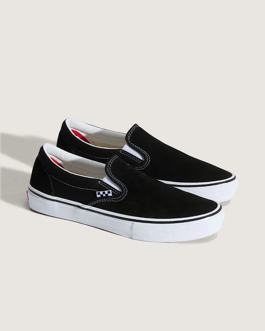 Vans Skate Slip-On Black White Skate Shoes