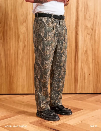 Mr Simple Brooklyn Pleated Camo Pant