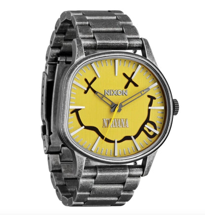 Nixon - Nirvana Sentry Wobble Yellow Nirvana Smiley Watch A1417 - 5273 - 00