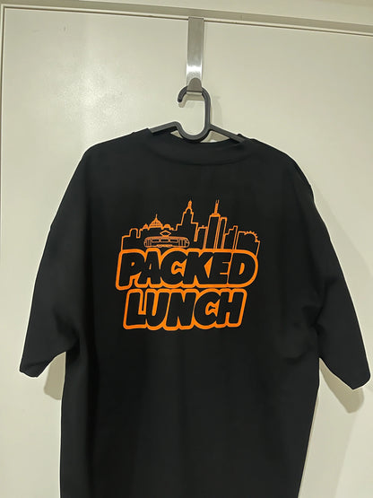 Packed Lunch City Tee Black Orange