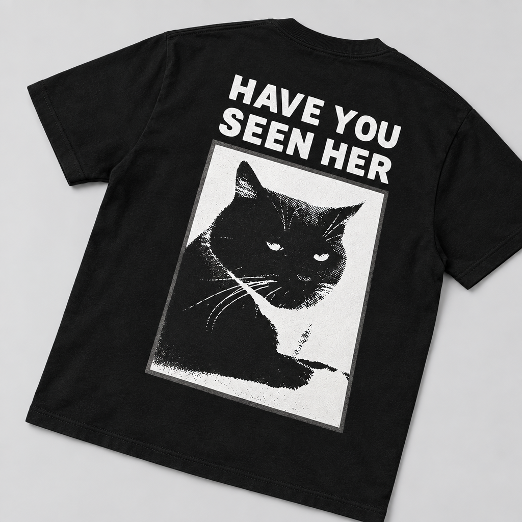 Kingpin Skate Supply Tee Have You Seen Her Black Skateboard Cat T-shirt