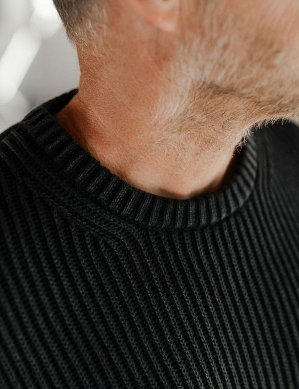 Mr Simple Fisher Knit Jumper - Black