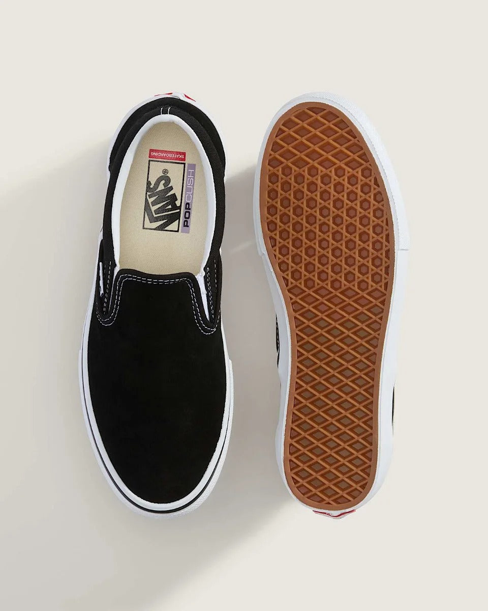 Vans Skate Slip-On Black White Skate Shoes