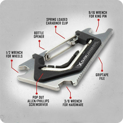 Sk8Ology Skate Tool Red Black Worlds Lightest Flat Complete Skateboard T Tool