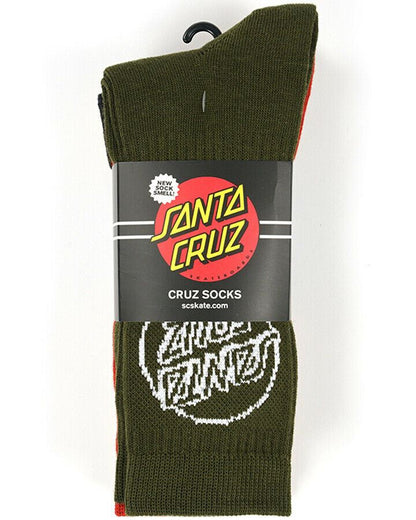 Santa Cruz Socks 4 Pack Pop Mono Asst Crew Size 7 11 Skateboard Sox
