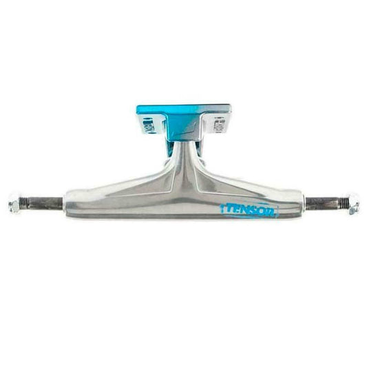 Tensor Skateboard Trucks Alum Stencil Mirror Raw Light Blue Fade 5.25 Axles 8"