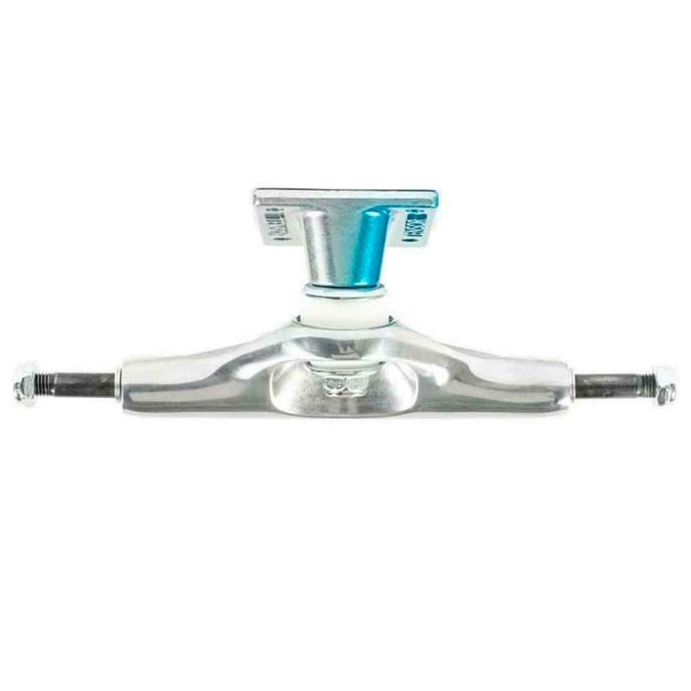 Tensor Skateboard Trucks Alum Stencil Mirror Raw Light Blue Fade 5.25 Axles 8"